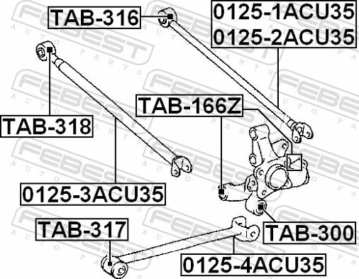 Febest TAB-317 - Сайлентблок, важіль підвіски колеса autozip.com.ua