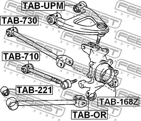 Febest TAB-168Z - Сайлентблок, важеля підвіски колеса autozip.com.ua