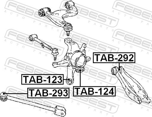 Febest TAB-124 - Сайлентблок, важіль підвіски колеса autozip.com.ua