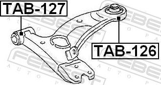 Febest TAB-126 - Сайлентблок, важіль підвіски колеса autozip.com.ua