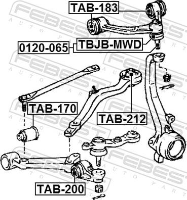 Febest TAB-183 - Сайлентблок, важіль підвіски колеса autozip.com.ua