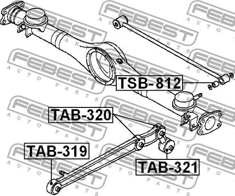 Febest TAB-321 - Сайлентблок, важеля підвіски колеса autozip.com.ua