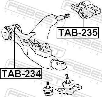 Febest TAB-235 - Сайлентблок, важіль підвіски колеса autozip.com.ua