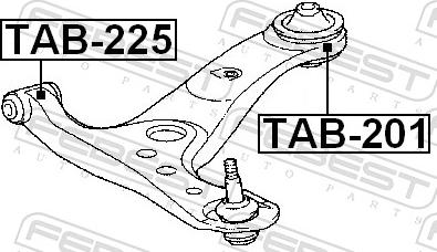 Febest TAB-225 - Сайлентблок, важіль підвіски колеса autozip.com.ua