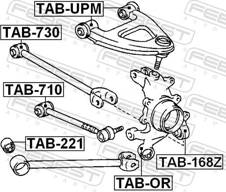 Febest TAB-730 - Сайлентблок, важіль підвіски колеса autozip.com.ua