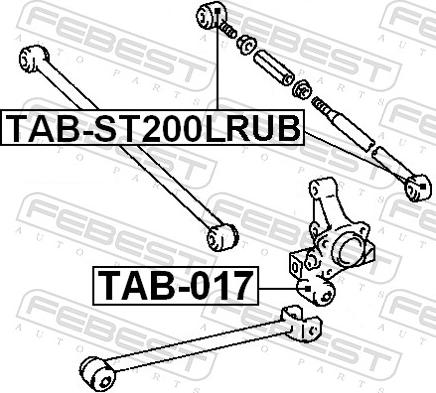 Febest TAB-ST200LRUB - Сайлентблок, важіль підвіски колеса autozip.com.ua