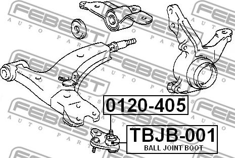 Febest TBJB-001 - Ремонтний комплект, що несуть / напрямні шарніри autozip.com.ua