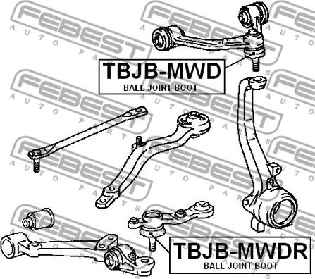 Febest TBJB-MWD - Ремонтний комплект, що несуть / напрямні шарніри autozip.com.ua