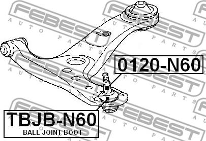 Febest TBJB-N60 - Ремонтний комплект, що несуть / напрямні шарніри autozip.com.ua