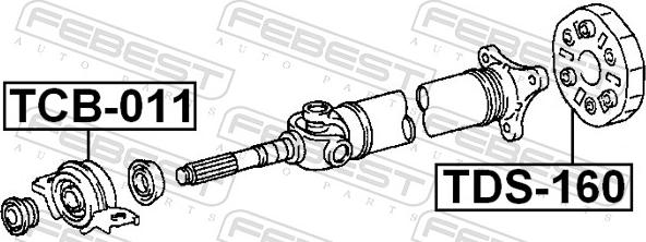 Febest TCB-011 - Підвіска, карданний вал autozip.com.ua