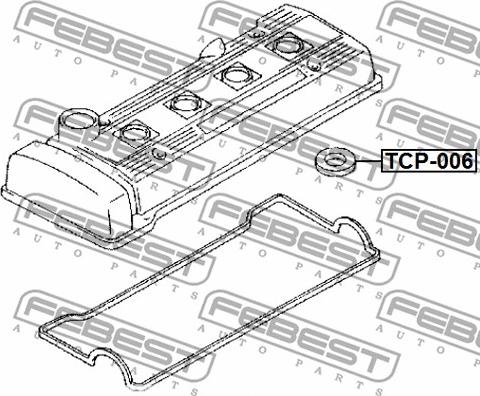 Febest TCP-006 - Кільце ущільнювача, шахта свічки autozip.com.ua