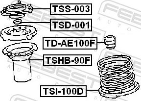 Febest TD-AE100F - Відбійник, буфер амортизатора autozip.com.ua