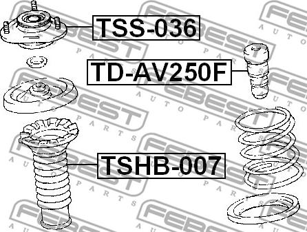 Febest TSS-036 - Опора стійки амортизатора, подушка autozip.com.ua