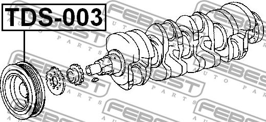 Febest TDS-003 - Ремінний шків, колінчастий вал autozip.com.ua