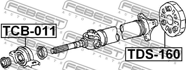 Febest TDS-160 - Шарнір, поздовжній вал autozip.com.ua