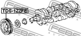 Febest TDS-1ZZFE - Ремінний шків, колінчастий вал autozip.com.ua
