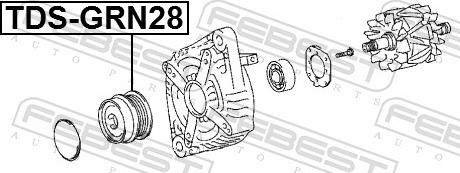 Febest TDS-GRN28 - Ремінний шків, генератор autozip.com.ua