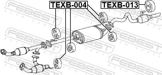 Febest TEXB-004 - Монтажний комплект, система випуску autozip.com.ua