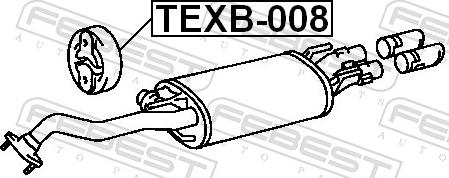 Febest TEXB-008 - Кронштейн, втулка, система випуску autozip.com.ua