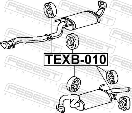 Febest TEXB-010 - Кронштейн, труба вихлопного газу autozip.com.ua