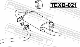 Febest TEXB-021 - Кронштейн, втулка, система випуску autozip.com.ua