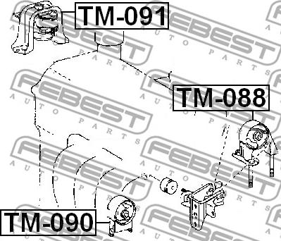 Febest TM-090 - Подушка, підвіска двигуна autozip.com.ua