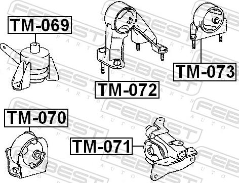 Febest TM-070 - Подушка, підвіска двигуна autozip.com.ua