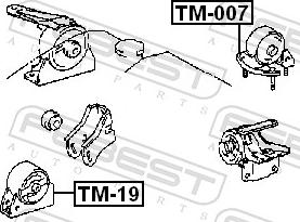 Febest TM-007 - Подушка, підвіска двигуна autozip.com.ua