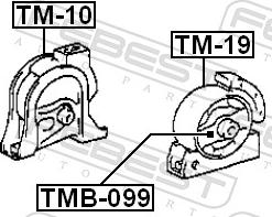 Febest TM-19 - Подушка, підвіска двигуна autozip.com.ua