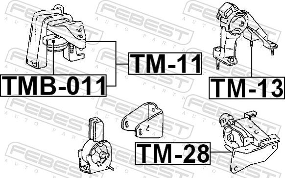 Febest TM-11 - Подушка, підвіска двигуна autozip.com.ua