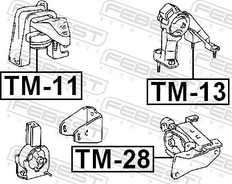 Febest TM-13 - Подушка, підвіска двигуна autozip.com.ua