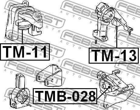Febest TMB-028 - Подушка, підвіска двигуна autozip.com.ua