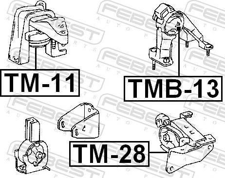 Febest TMB-13 - Подушка, підвіска двигуна autozip.com.ua