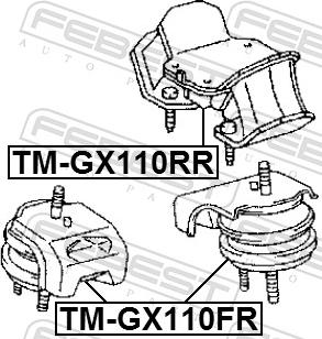 Febest TM-GX110RR - Подушка, підвіска двигуна autozip.com.ua