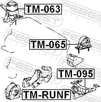 Febest TM-RUNF - Подушка, підвіска двигуна autozip.com.ua
