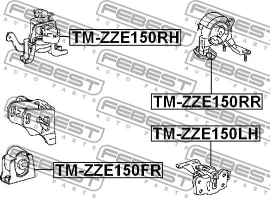 Febest TM-ZZE150FR - Подушка двигателя передняя TOYOTA RAV4- COROLLA пр-во FEBEST autozip.com.ua