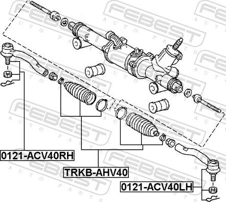 Febest TRKB-AHV40 - Пильник, рульове управління autozip.com.ua