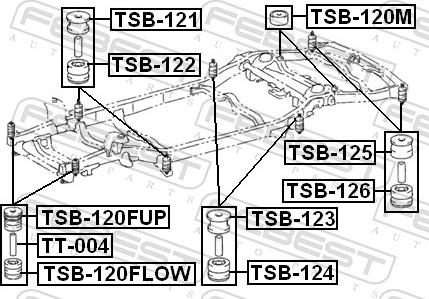 Febest TSB-126 - Опора, рама автомобіля autozip.com.ua