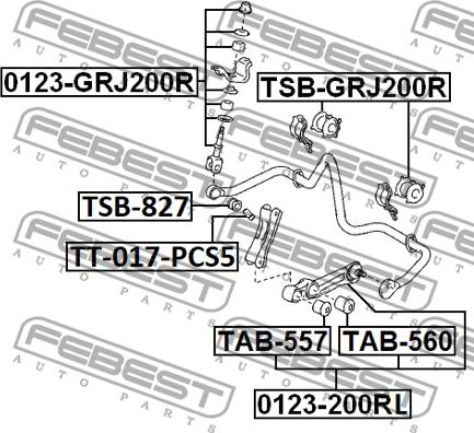 Febest TSB-827 - Втулка, стабілізатор autozip.com.ua