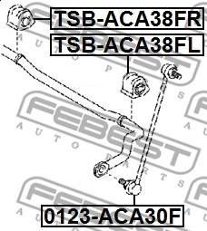 Febest TSB-ACA38FR - Втулка, стабілізатор autozip.com.ua