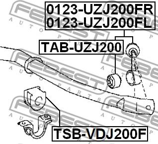 Febest TSB-VDJ200F - Втулка, стабілізатор autozip.com.ua