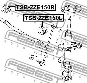 Febest TSB-ZZE150R - Втулка, стабілізатор autozip.com.ua