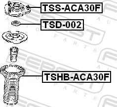 Febest TSD-002 - Опора стійки амортизатора, подушка autozip.com.ua