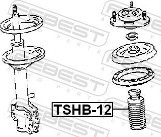 Febest TSHB-12 - Пилозахисний комплект, амортизатор autozip.com.ua
