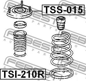 Febest TSS-015 - Опора стійки амортизатора, подушка autozip.com.ua