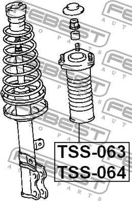 Febest TSS-063 - Опора стійки амортизатора, подушка autozip.com.ua