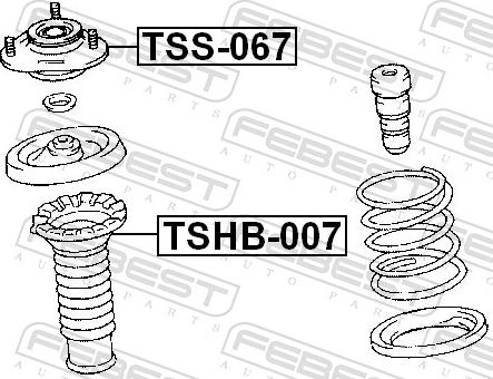 Febest TSS-067 - Опора стійки амортизатора, подушка autozip.com.ua