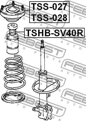 Febest TSS-027 - Опора стійки амортизатора, подушка autozip.com.ua