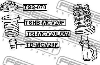 Febest TSS-070 - Опора стійки амортизатора, подушка autozip.com.ua