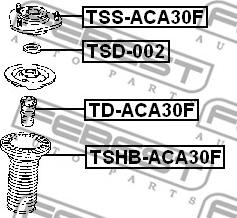 Febest TSS-ACA30F - Опора стійки амортизатора, подушка autozip.com.ua